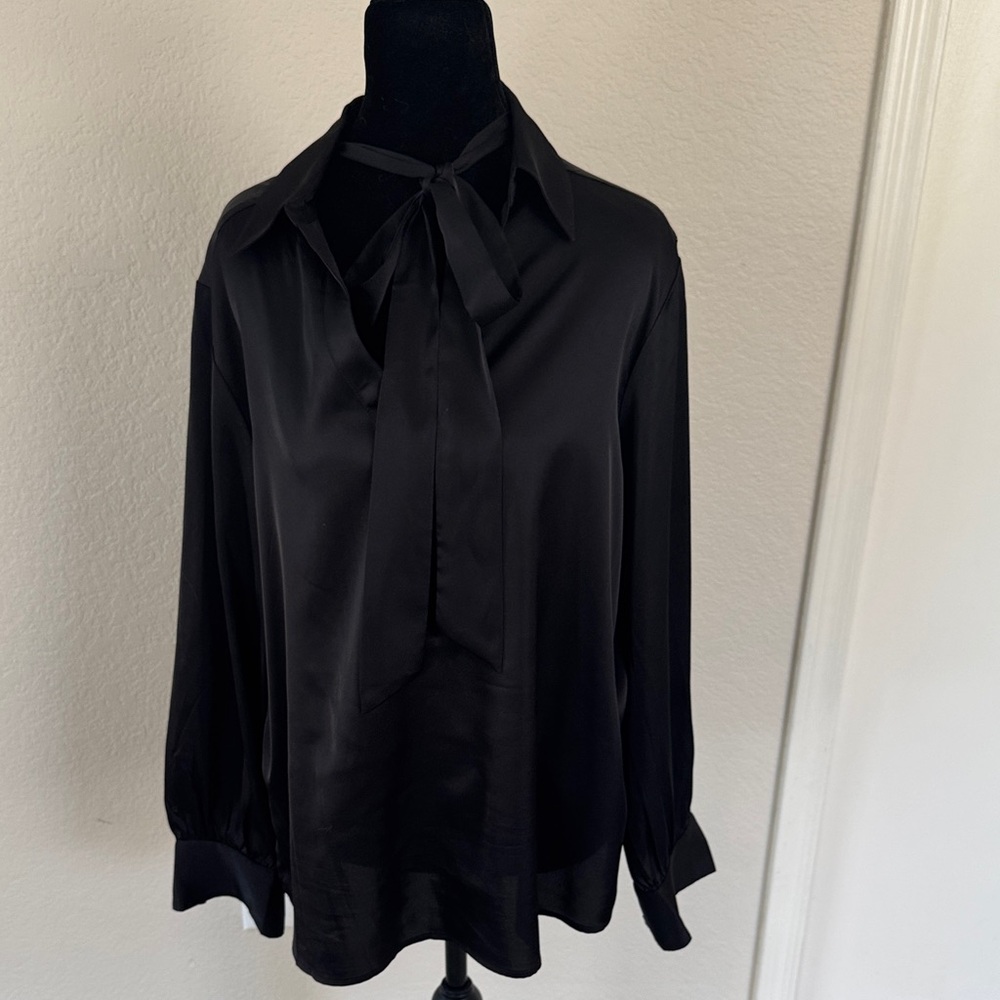 Banana Republic Black Satin Blouse